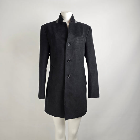 Renoma Paris Black Button Up Pea Coat Size M