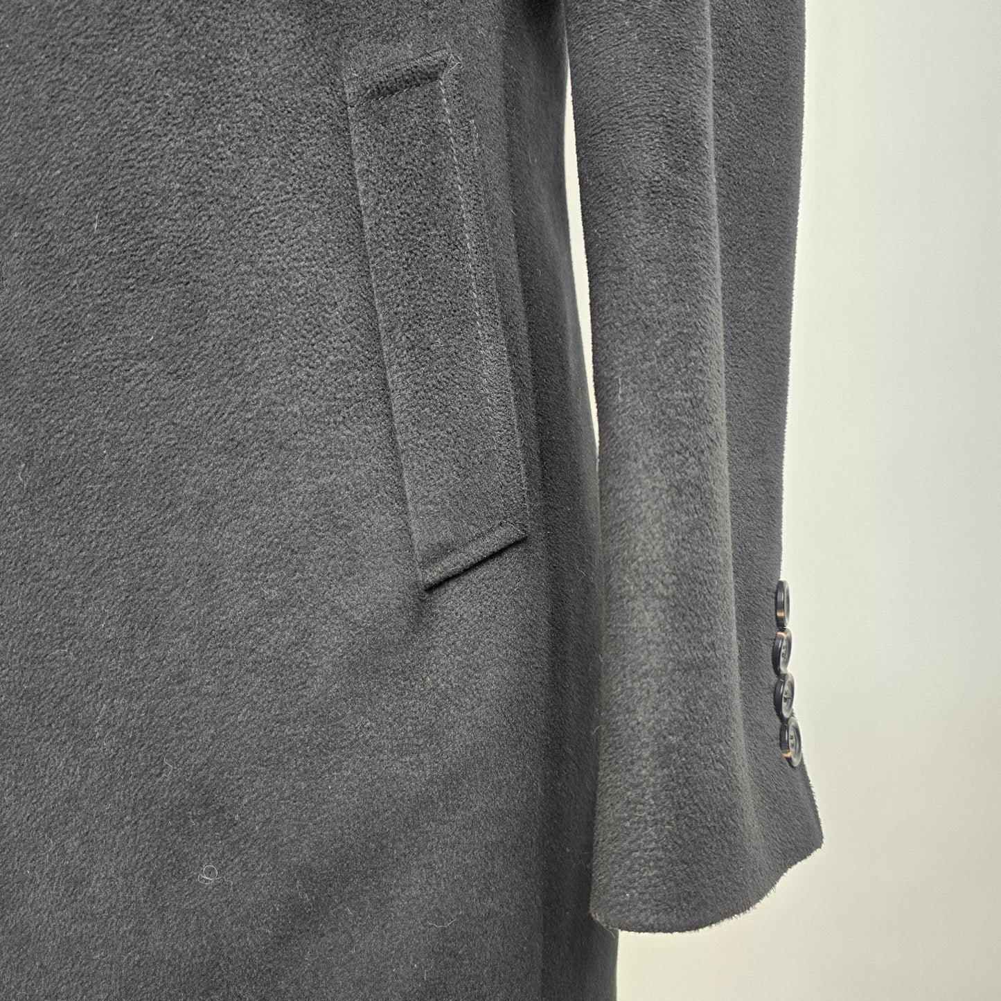 Renoma Paris Black Button Up Pea Coat Size M