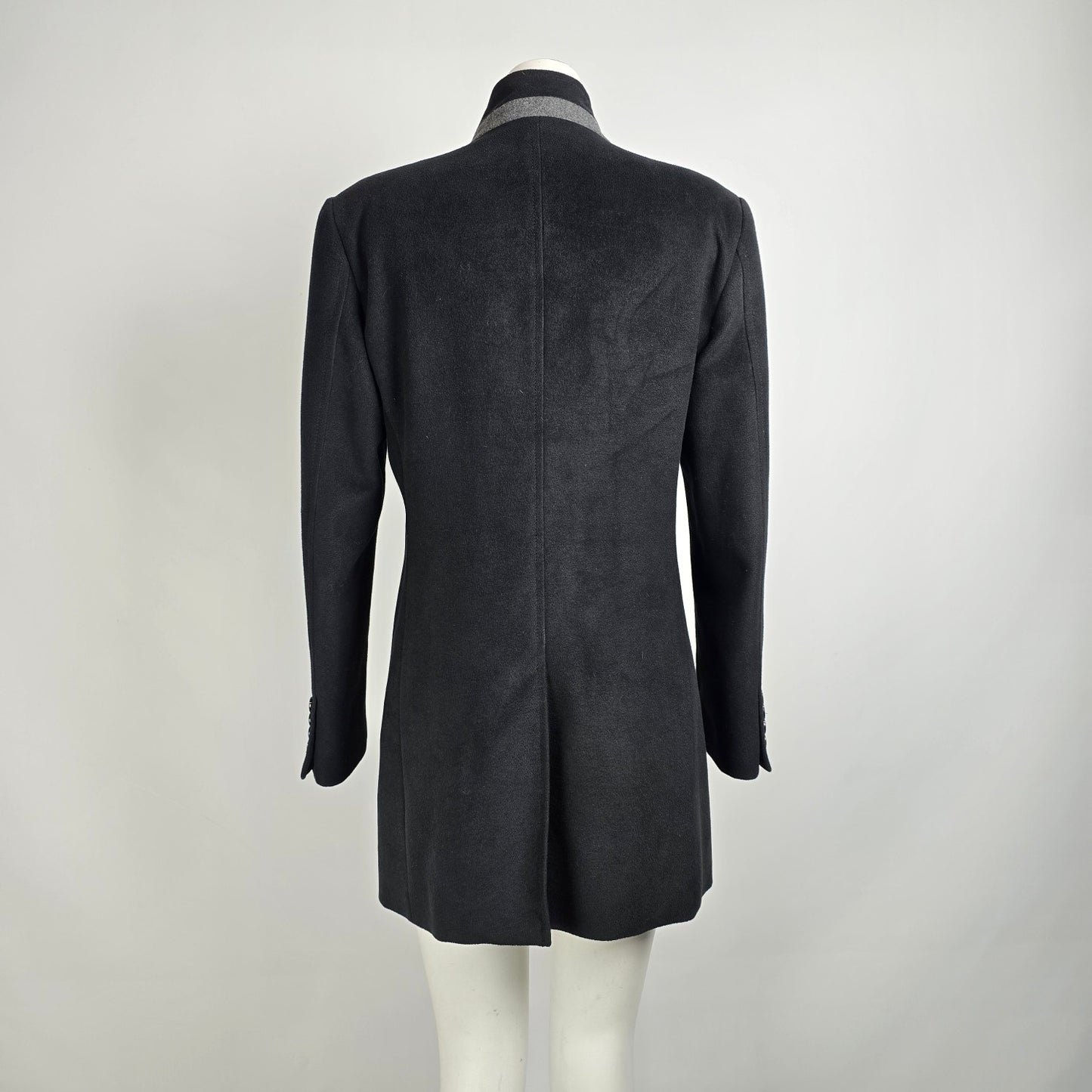 Renoma Paris Black Button Up Pea Coat Size M