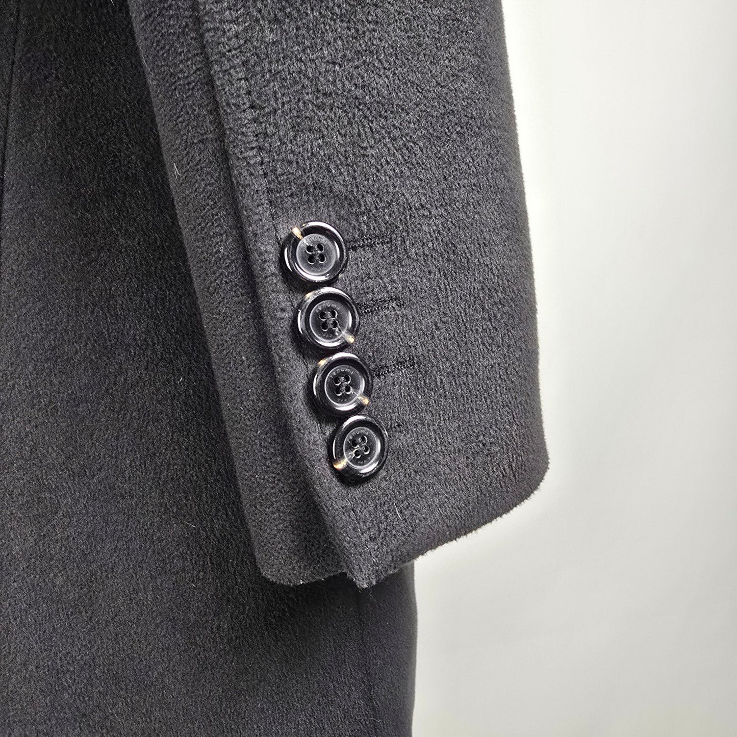 Renoma Paris Black Button Up Pea Coat Size M