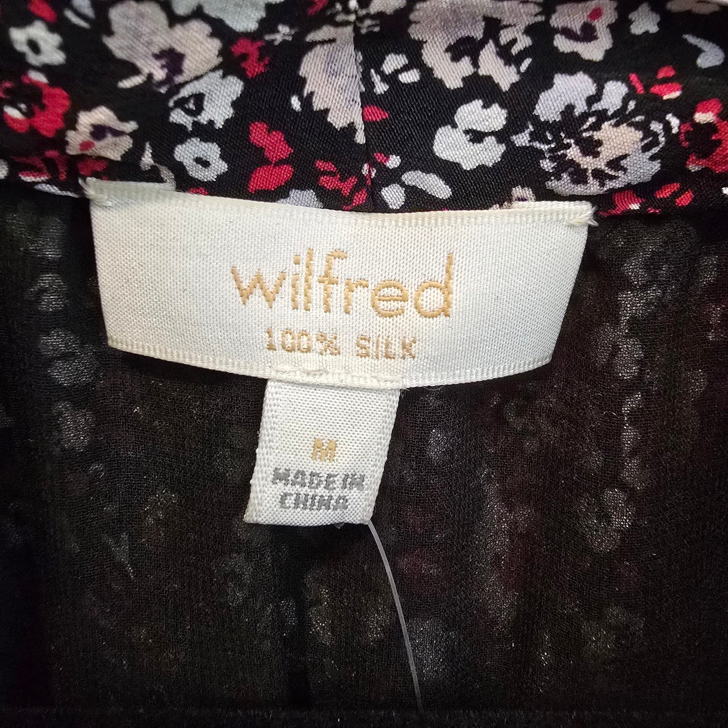 Aritzia Wilfred Silk Pink Floral Print Mini Dress Size M