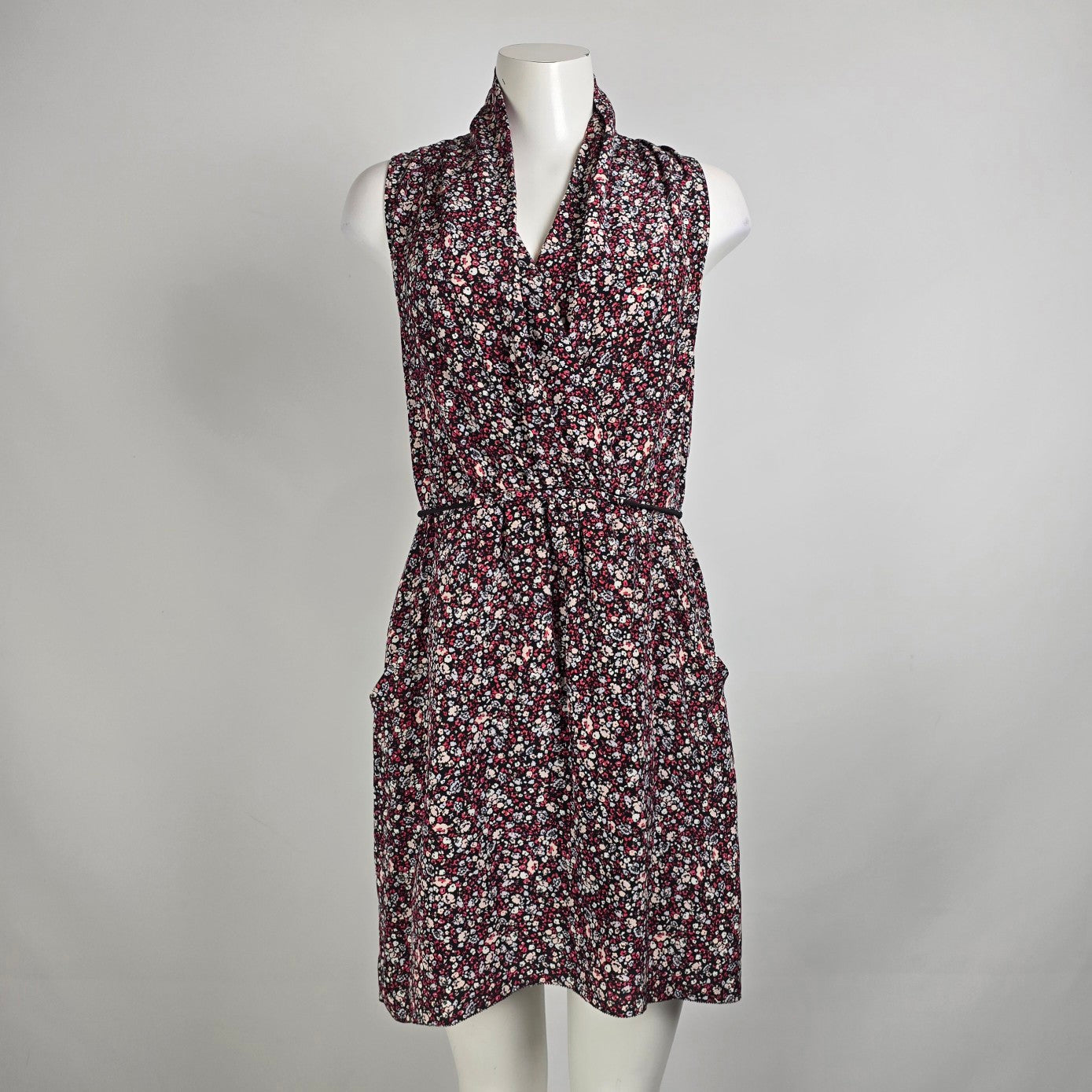 Aritzia Wilfred Silk Pink Floral Print Mini Dress Size M