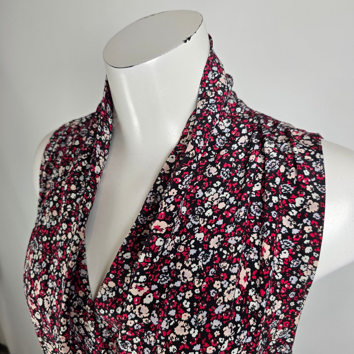 Aritzia Wilfred Silk Pink Floral Print Mini Dress Size M