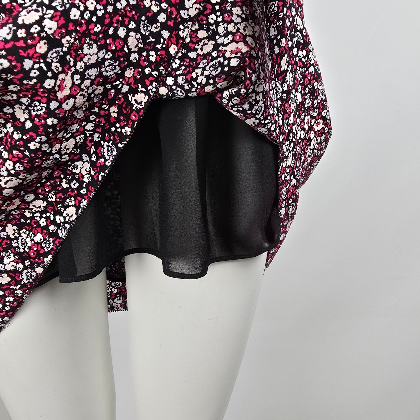 Aritzia Wilfred Silk Pink Floral Print Mini Dress Size M