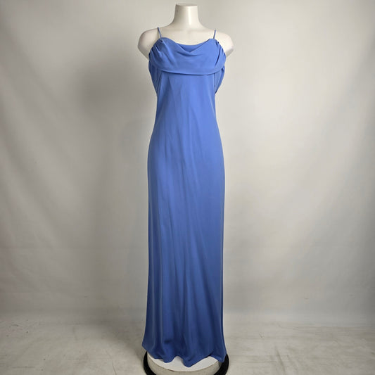 Vintage Reitmans Blue Chiffon Overlay Maxi Event Dress Size 11