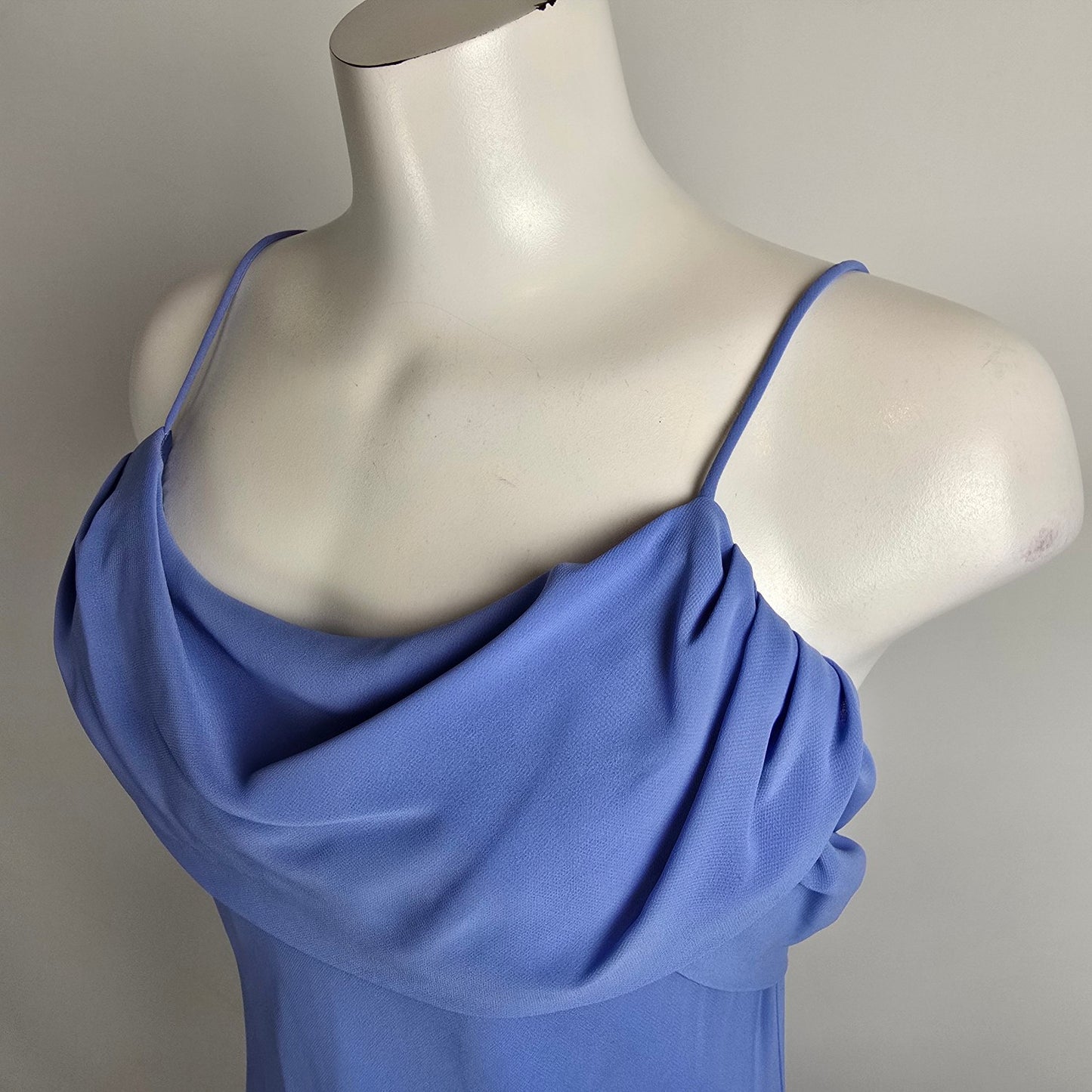 Vintage Reitmans Blue Chiffon Overlay Maxi Event Dress Size 11