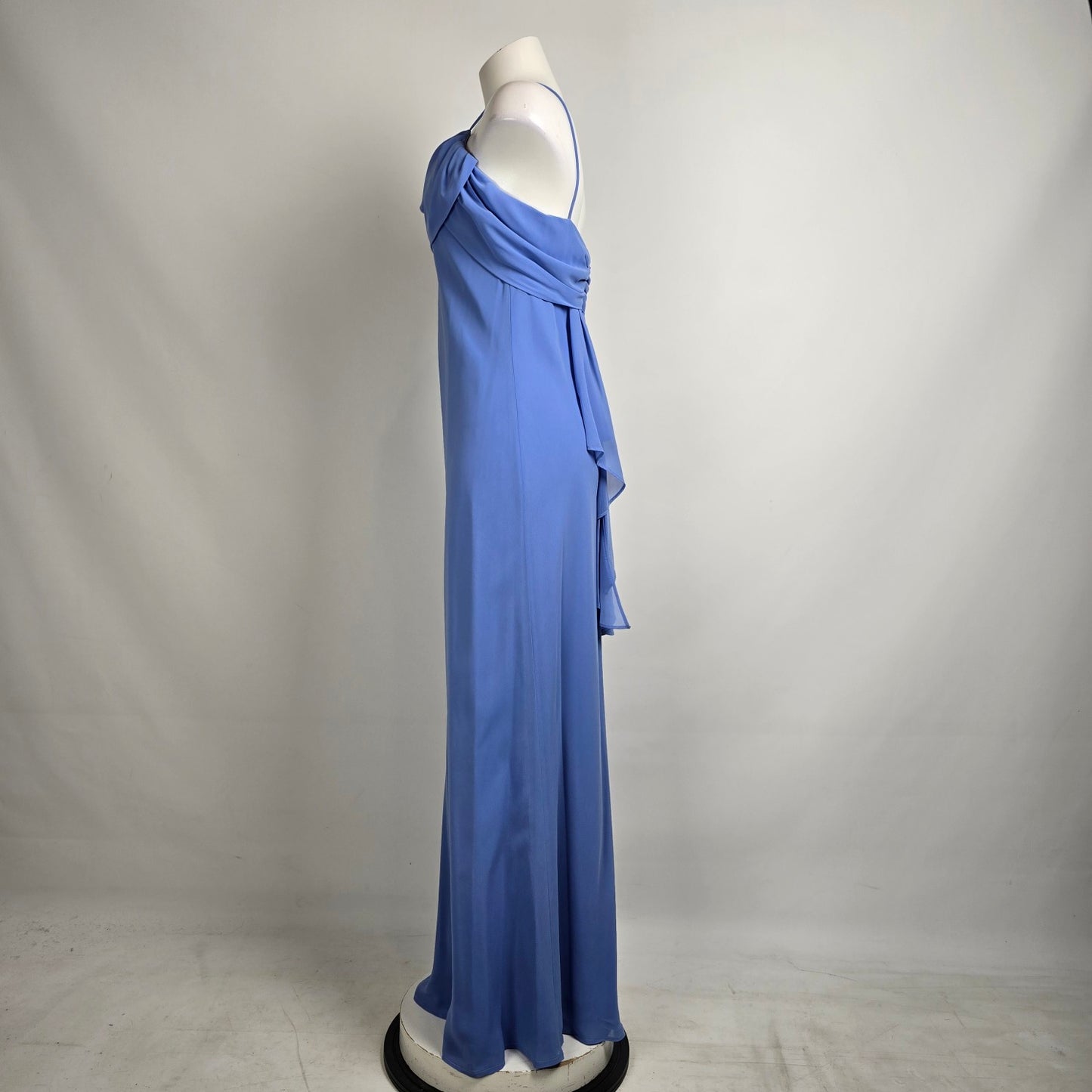 Vintage Reitmans Blue Chiffon Overlay Maxi Event Dress Size 11