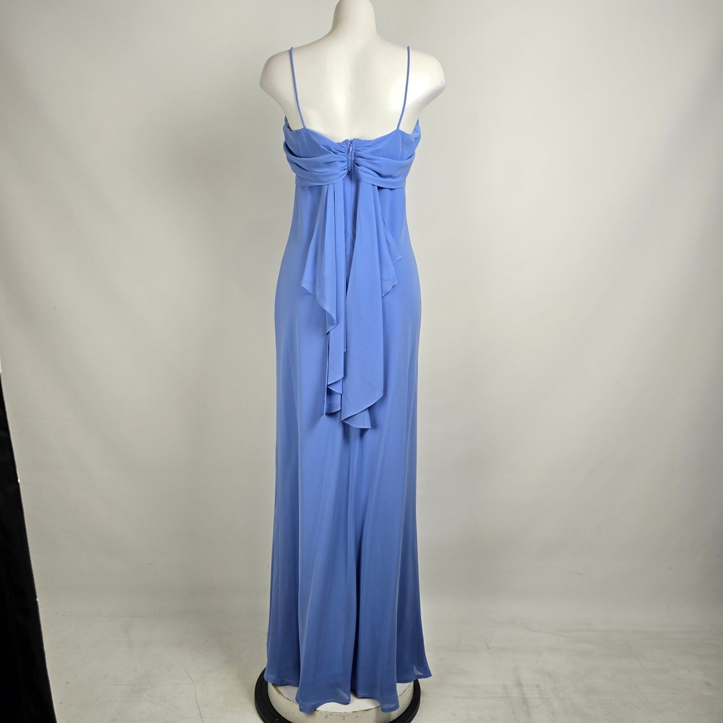 Vintage Reitmans Blue Chiffon Overlay Maxi Event Dress Size 11