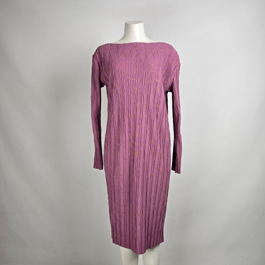 Zara Pink Pleated Midi Dress Size M