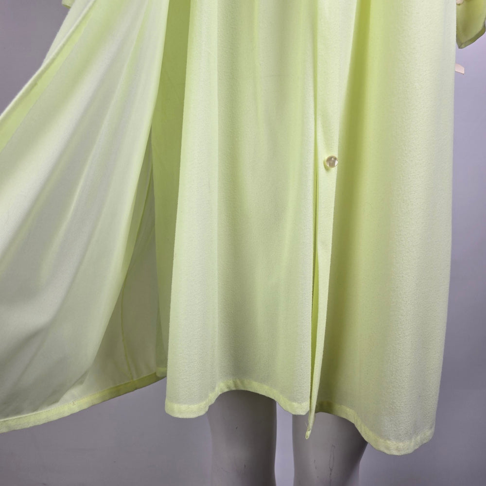 Vintage Louis Jean Yellow Night Gown & House Coat Set Size M