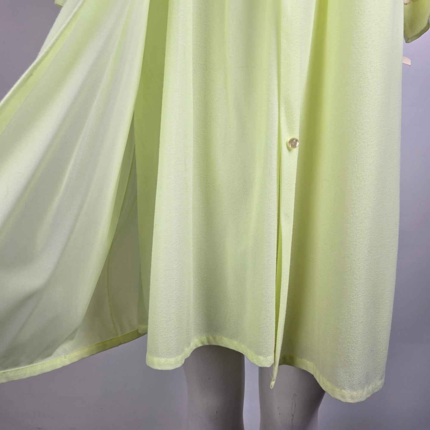 Vintage Louis Jean Yellow Night Gown & House Coat Set Size M