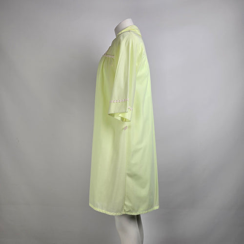 Vintage Louis Jean Yellow Night Gown & House Coat Set Size M
