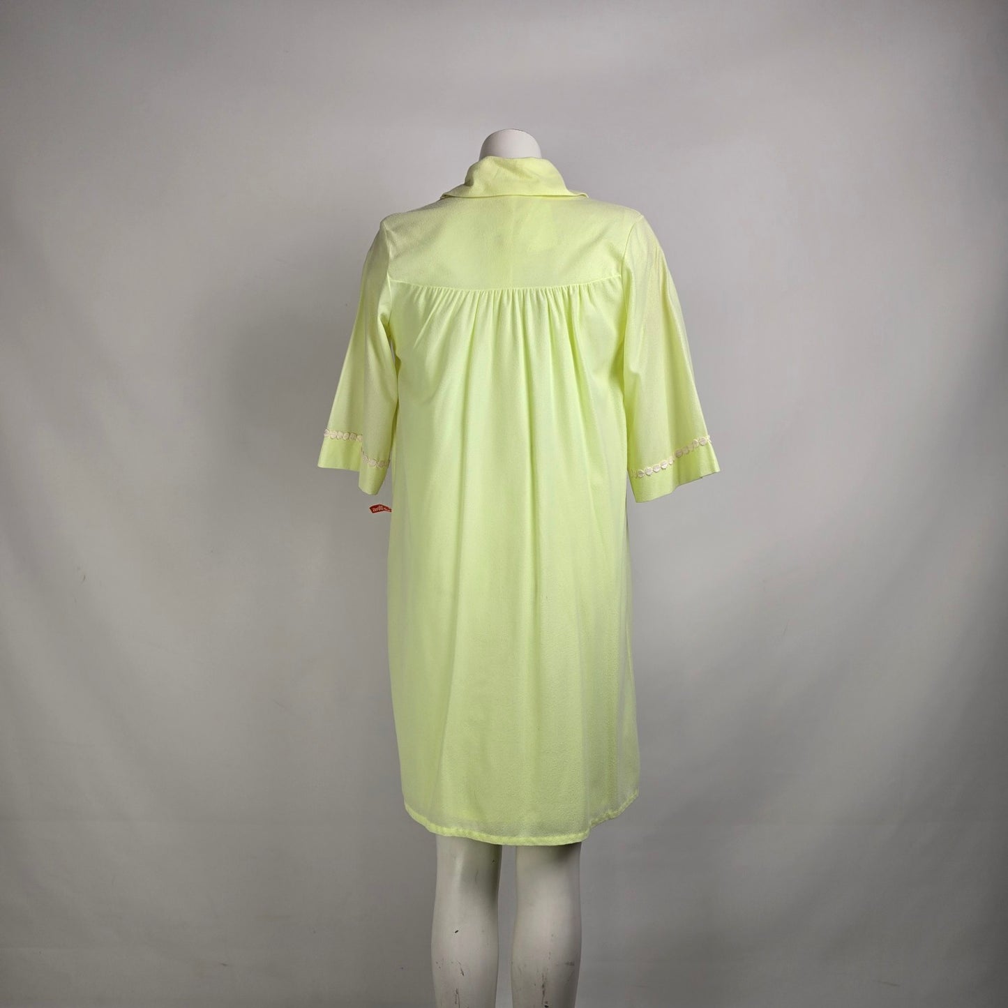 Vintage Louis Jean Yellow Night Gown & House Coat Set Size M