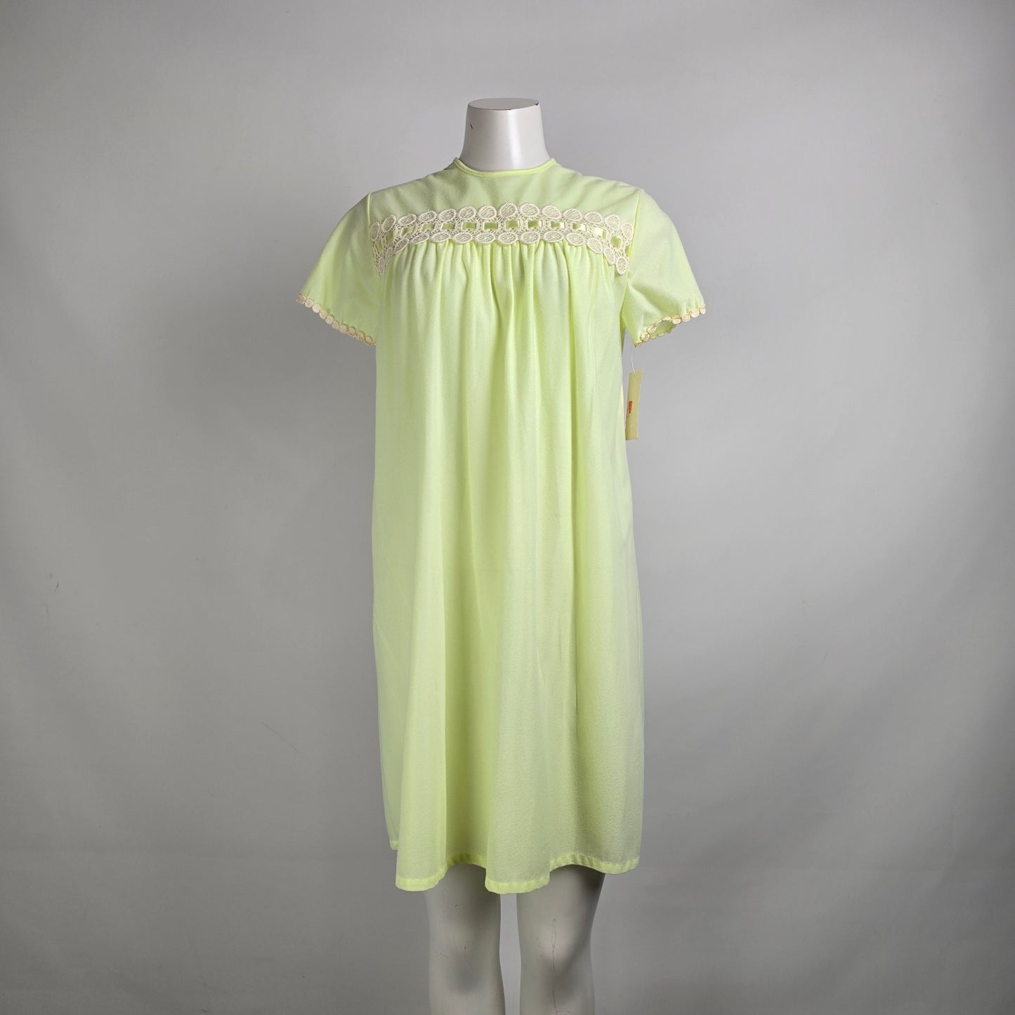 Vintage Louis Jean Yellow Night Gown & House Coat Set Size M