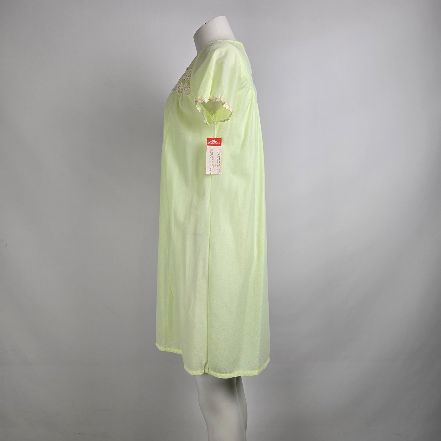 Vintage Louis Jean Yellow Night Gown & House Coat Set Size M