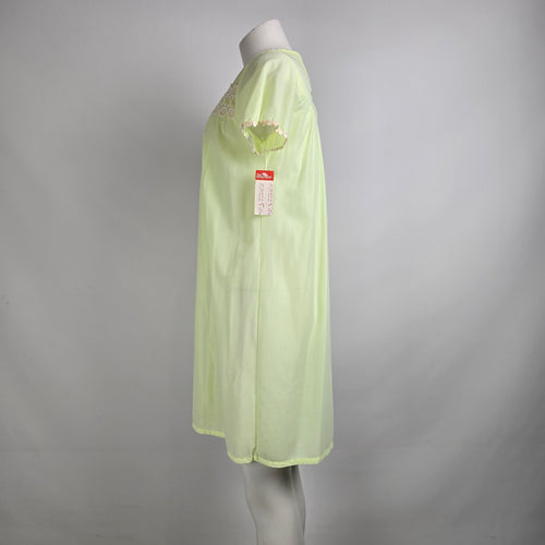Vintage Louis Jean Yellow Night Gown & House Coat Set Size M