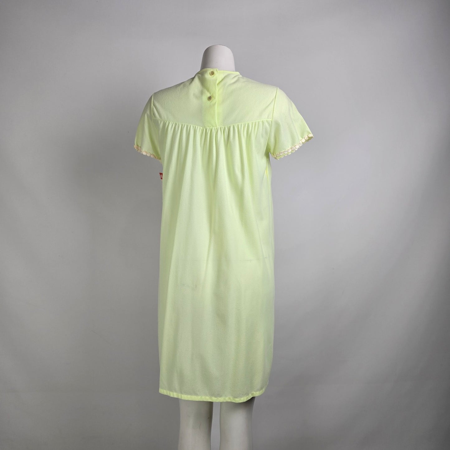 Vintage Louis Jean Yellow Night Gown & House Coat Set Size M