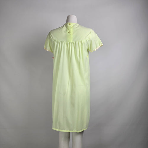 Vintage Louis Jean Yellow Night Gown & House Coat Set Size M