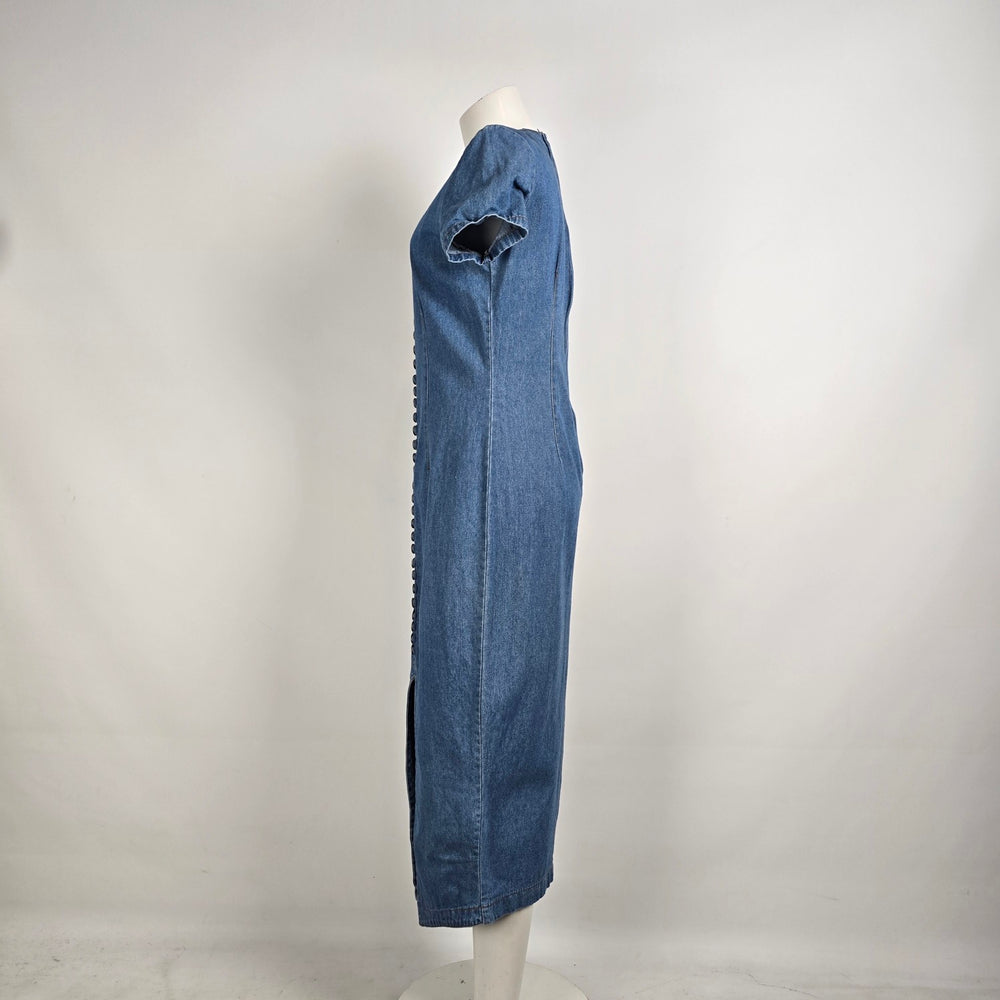 Vintage Faded Glory Cotton Denim Long Dress Size 8