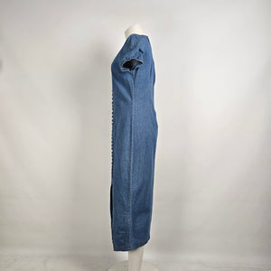 Vintage Faded Glory Cotton Denim Long Dress Size 8