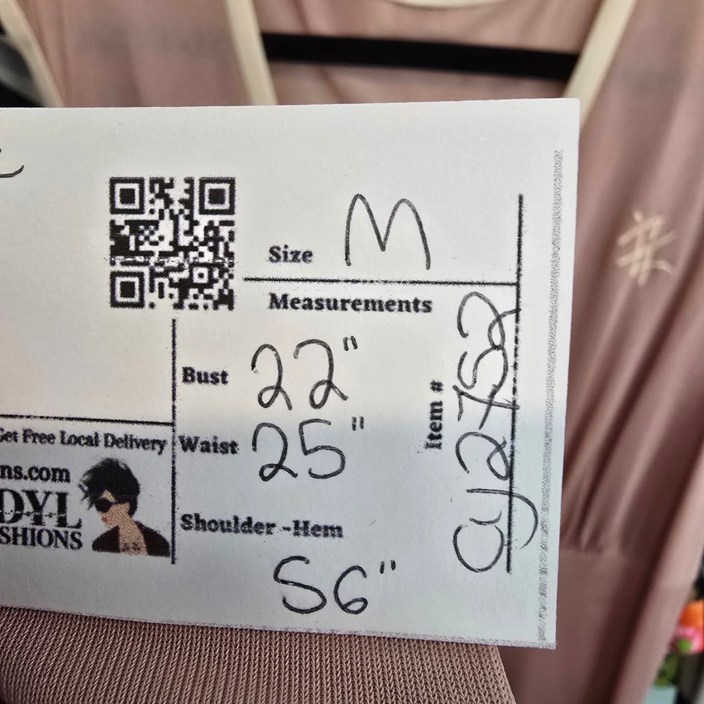 Vintage Dusty Rose Lingerie Night Gown & House Coat Set Size S/M