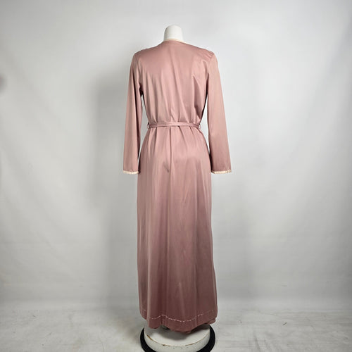 Vintage Dusty Rose Lingerie Night Gown & House Coat Set Size S/M