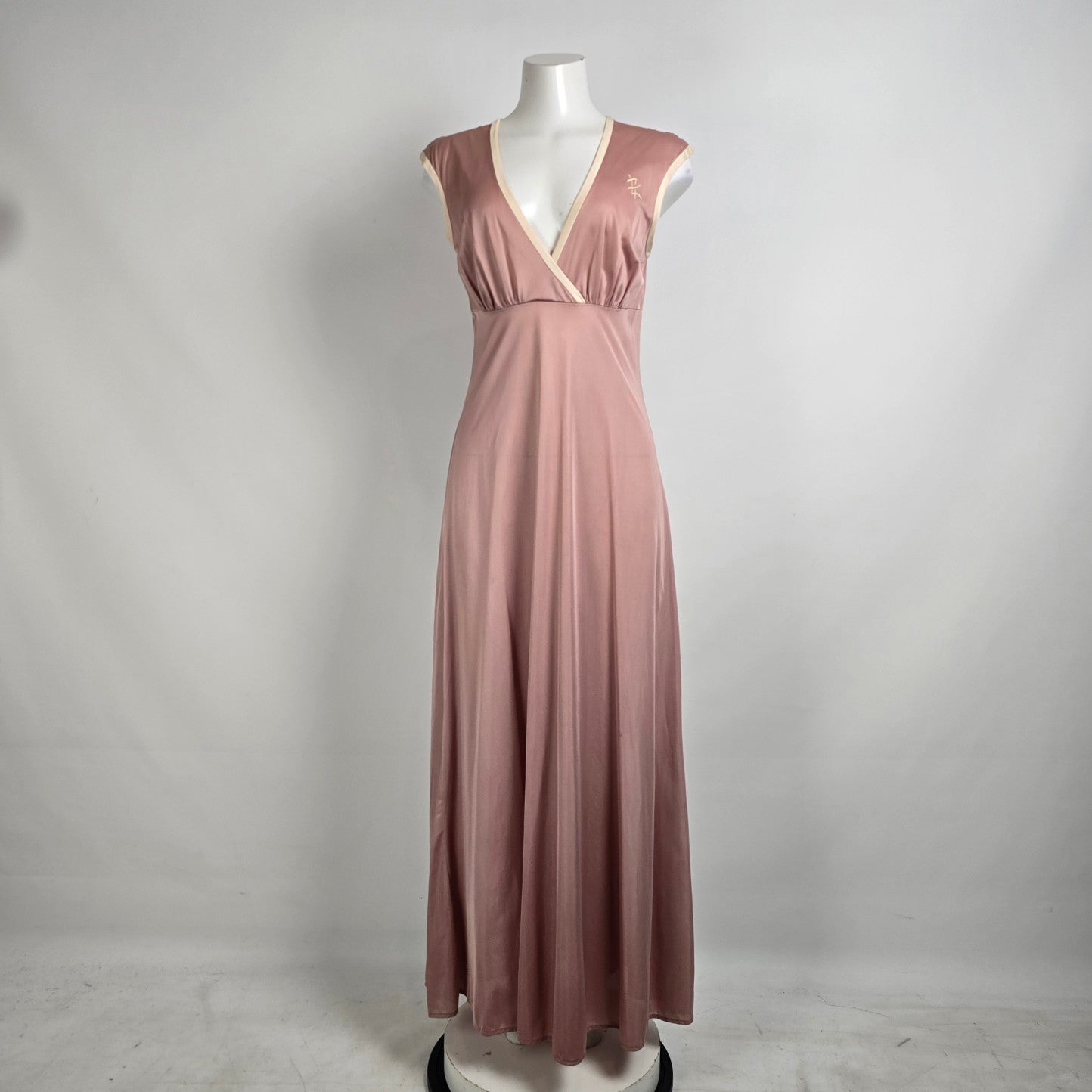 Vintage Dusty Rose Lingerie Night Gown & House Coat Set Size S/M
