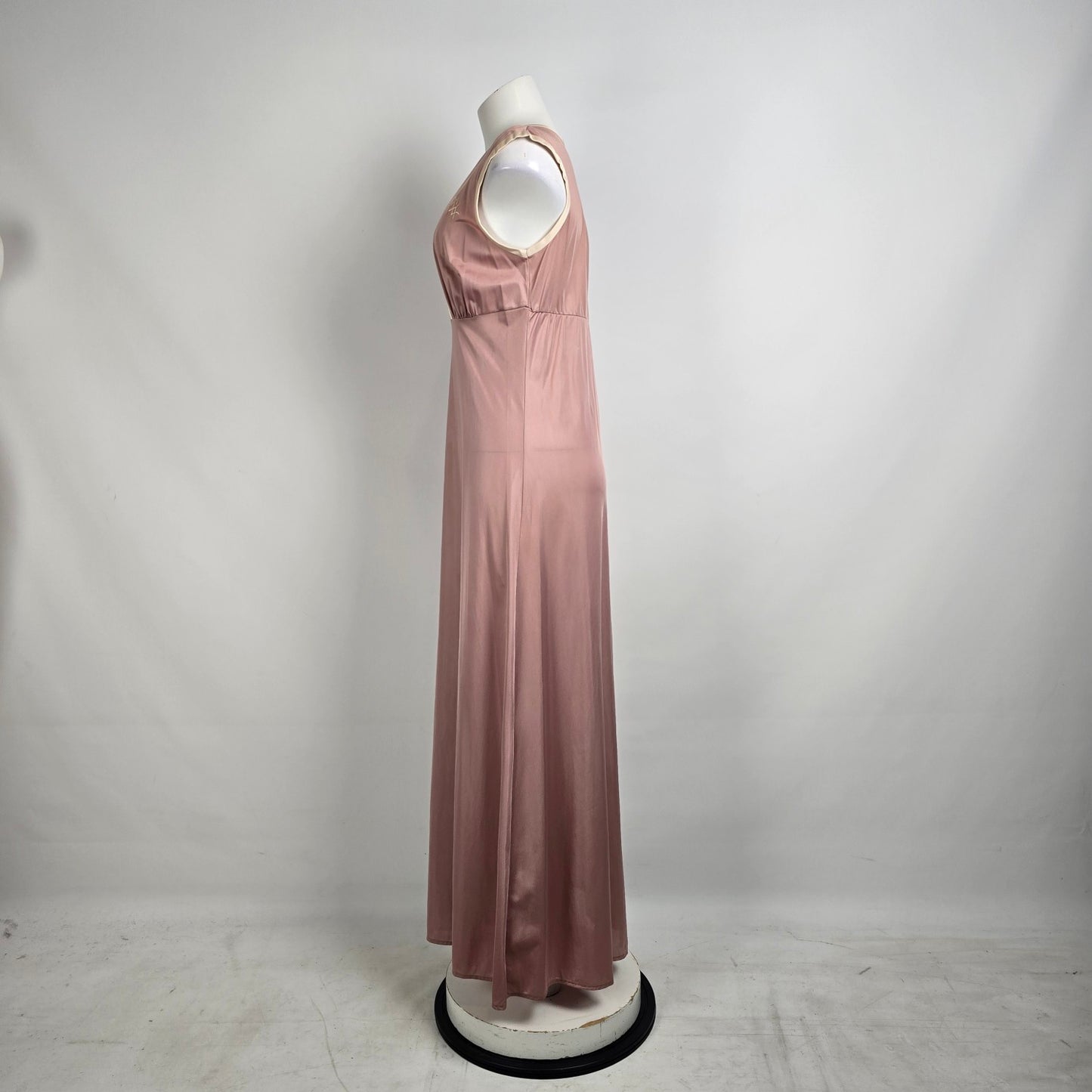 Vintage Dusty Rose Lingerie Night Gown & House Coat Set Size S/M