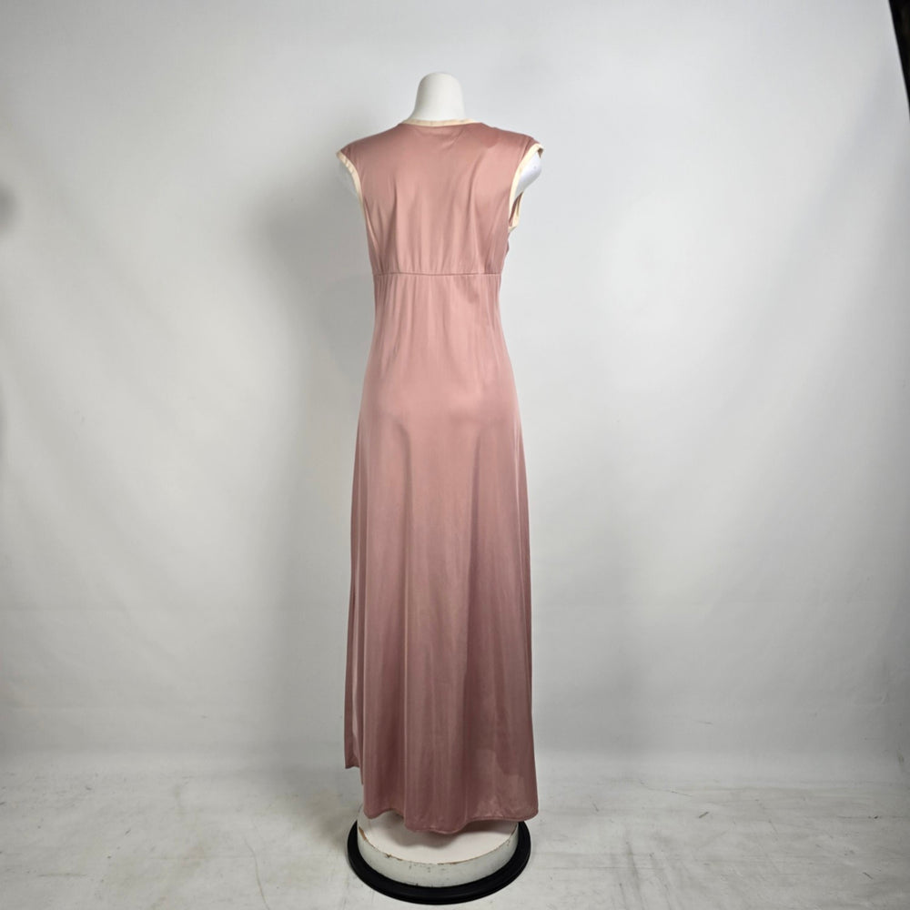 Vintage Dusty Rose Lingerie Night Gown & House Coat Set Size S/M