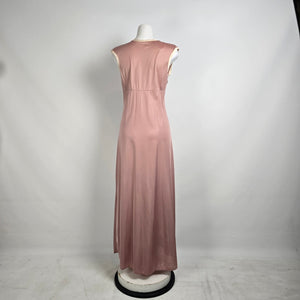 Vintage Dusty Rose Lingerie Night Gown & House Coat Set Size S/M