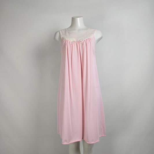 Vintage Kayser Pink Lingerie Night Gown Dress Size M