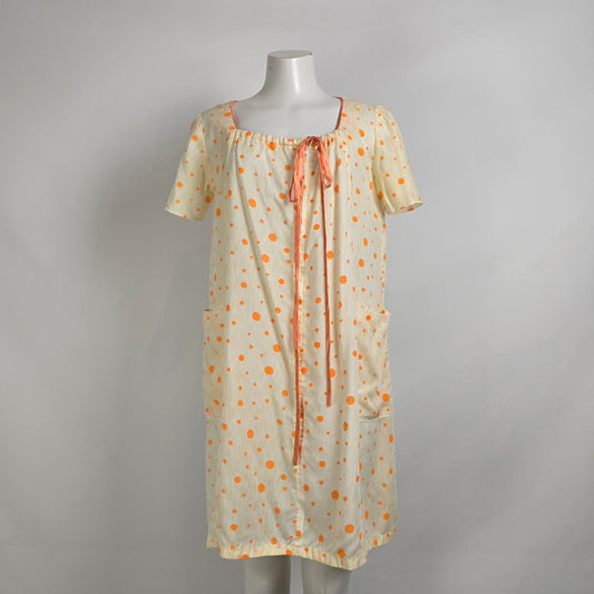 Vintage Bard's Orange Polka Dot Nightgown Dress Size M