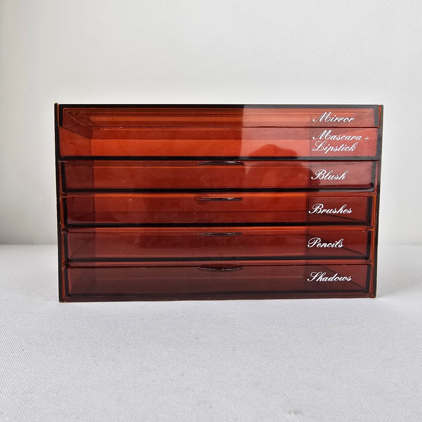 Vintage Brown Makeup Drawer Storage Box