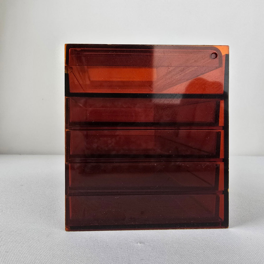 Vintage Brown Makeup Drawer Storage Box