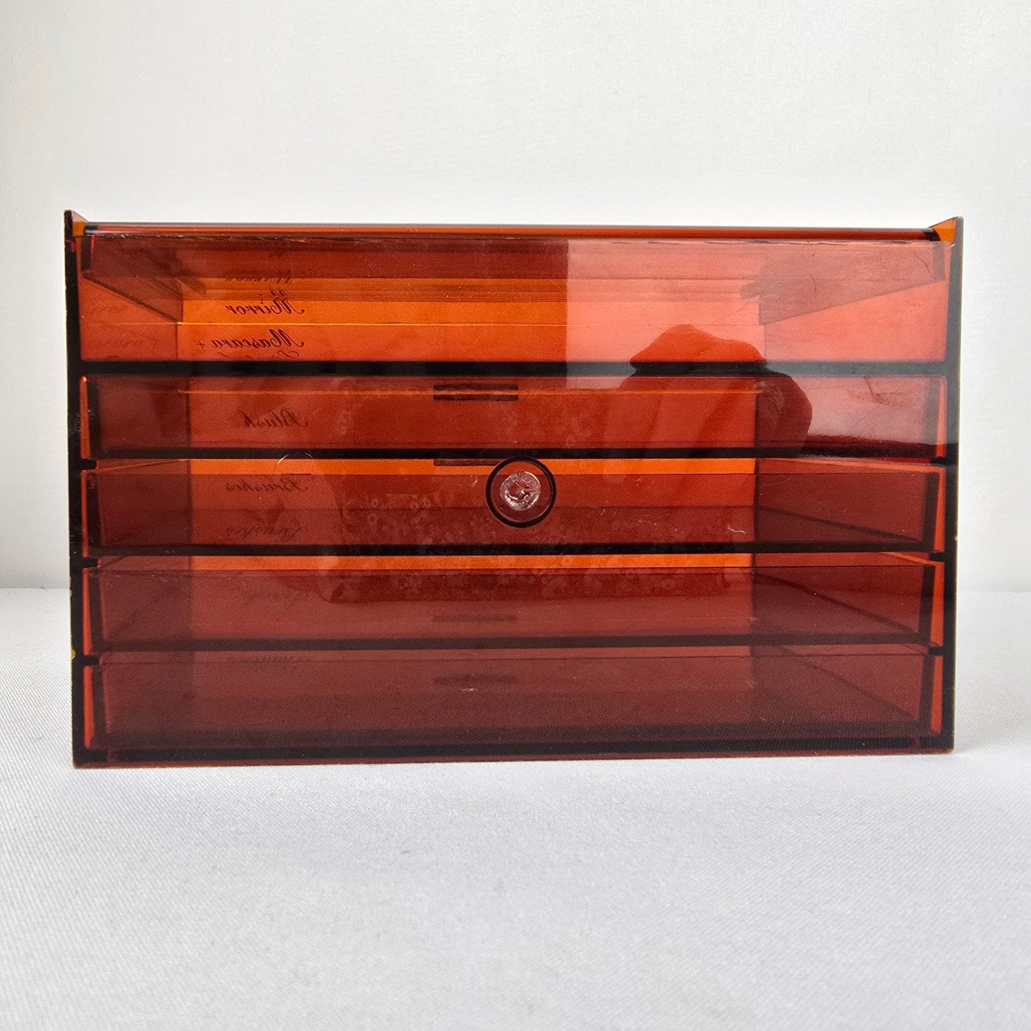 Vintage Brown Makeup Drawer Storage Box