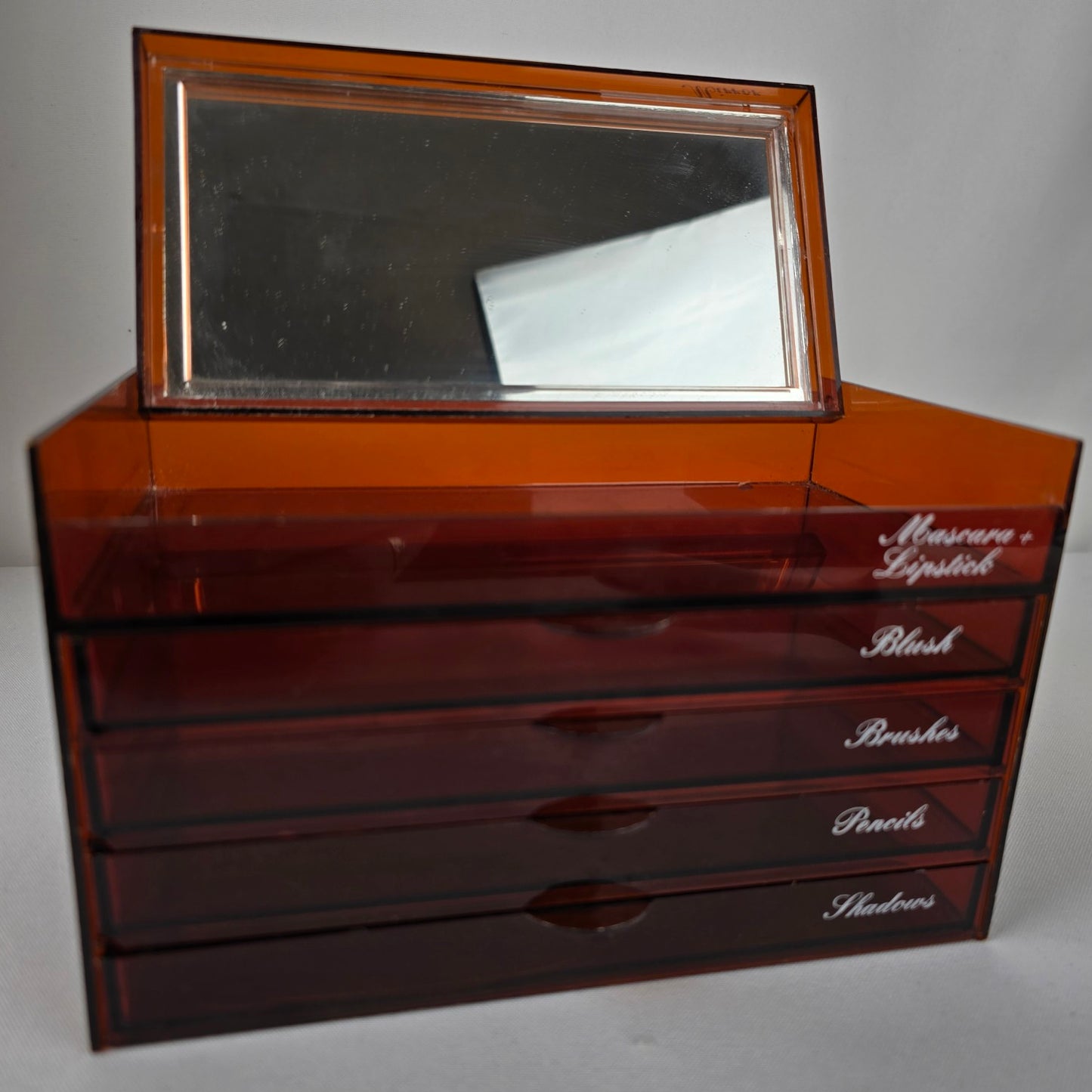 Vintage Brown Makeup Drawer Storage Box