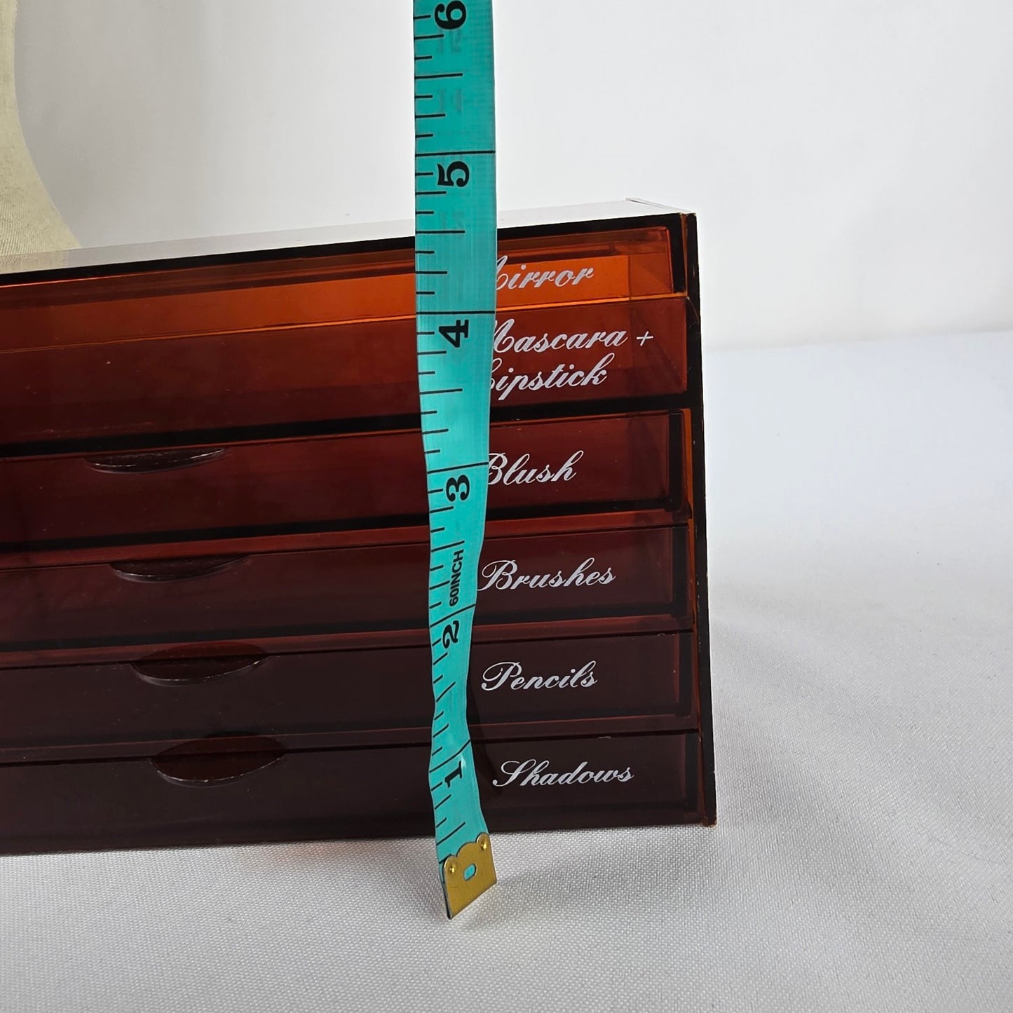 Vintage Brown Makeup Drawer Storage Box