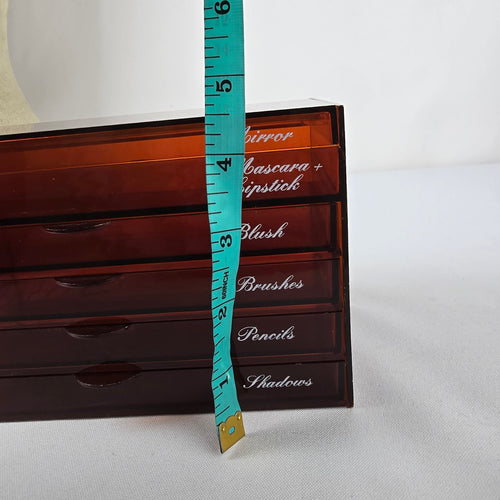 Vintage Brown Makeup Drawer Storage Box