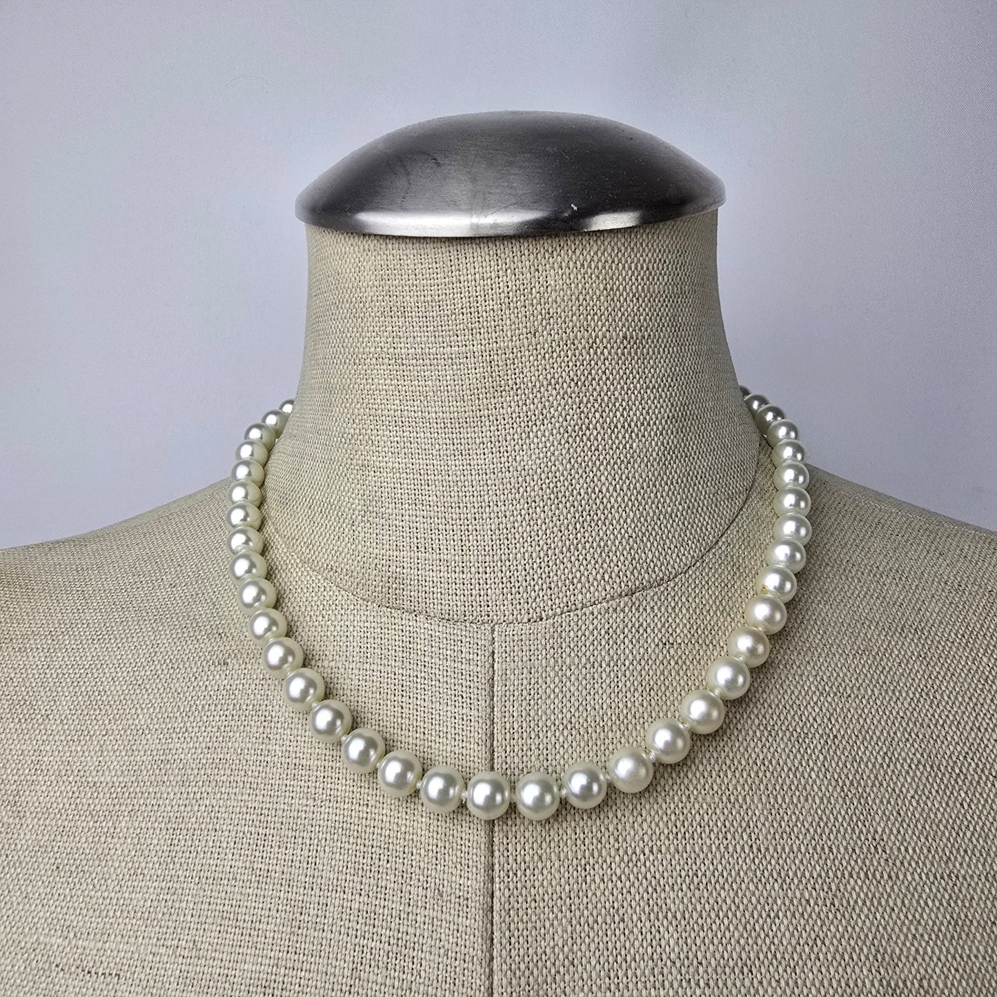 Vintage Faux Pearl Hand Knotted Necklace