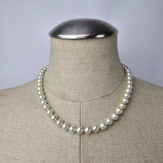 Vintage Faux Pearl Hand Knotted Necklace