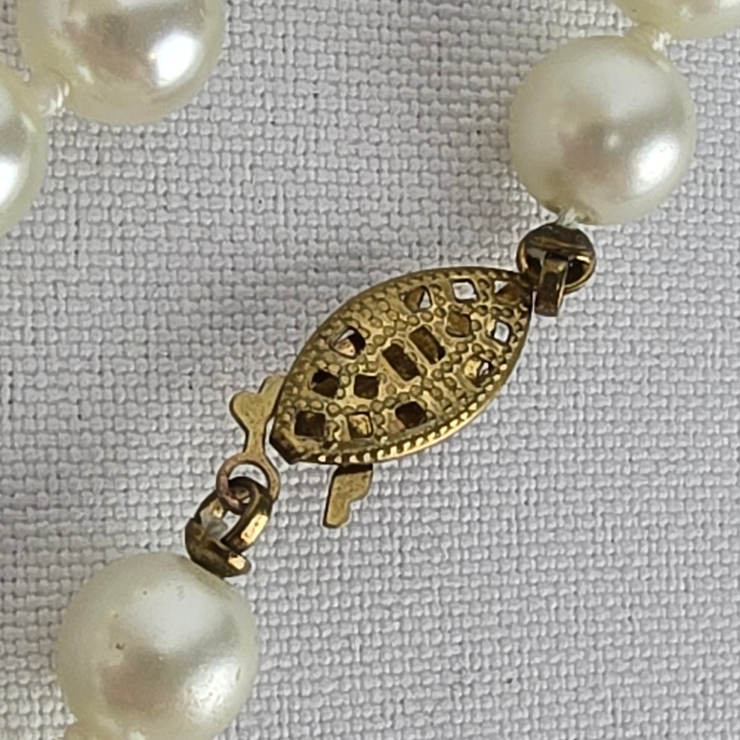 Vintage Faux Pearl Hand Knotted Necklace