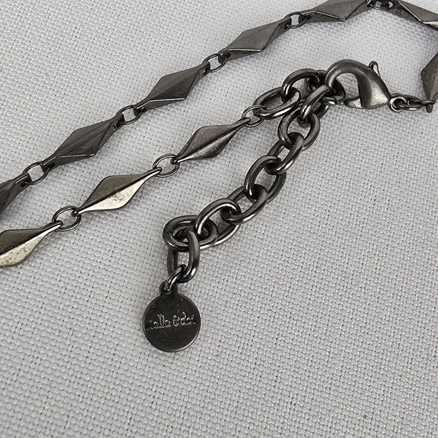 Stella & Dot Relic Hematite & Gold Long Pendant Necklace