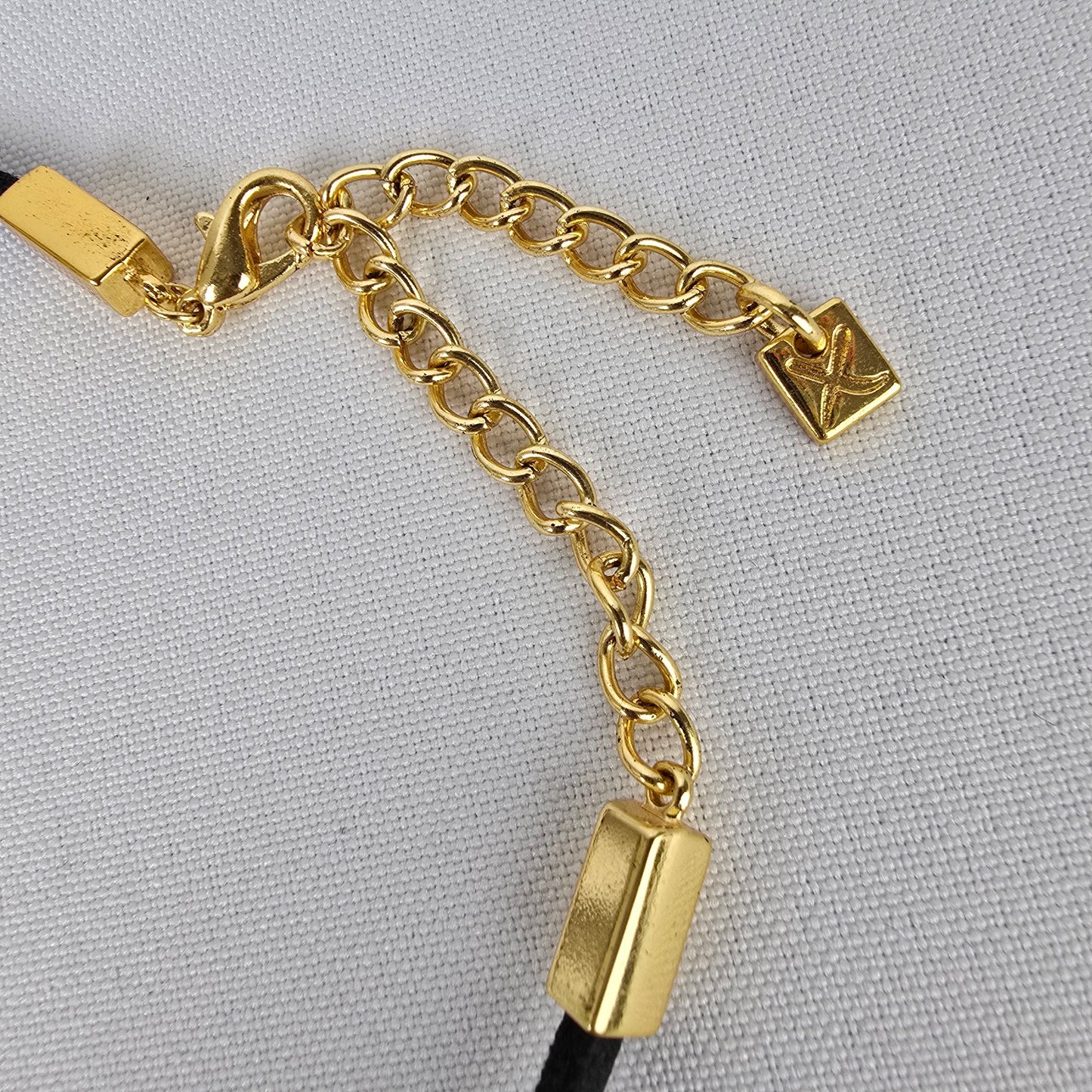 Bauxo Black Leather Pendant Choker Necklace