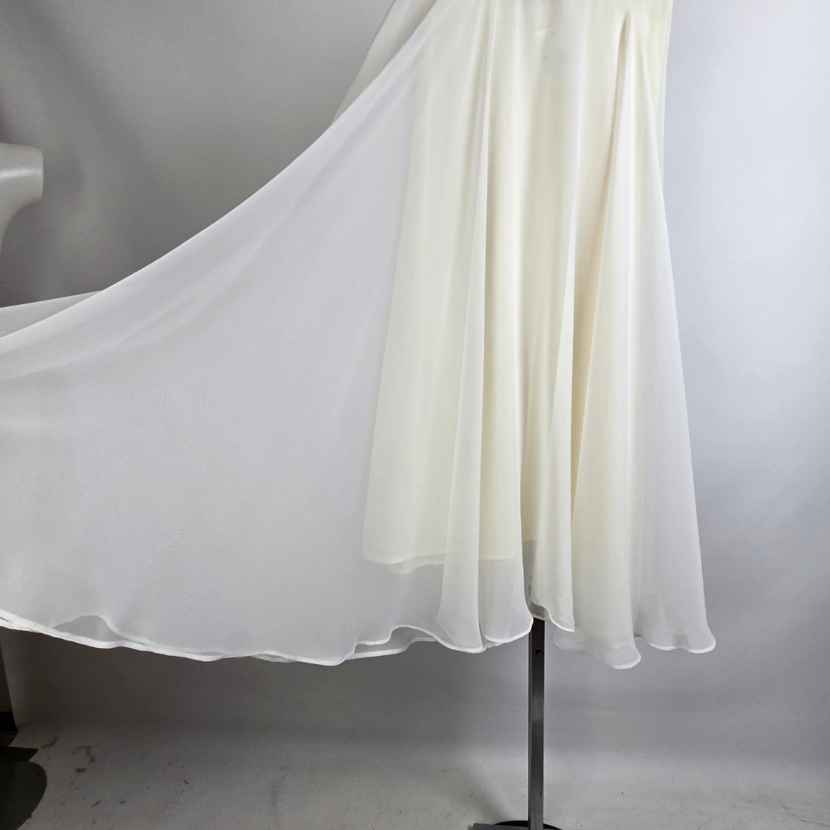 Vintage White Chiffon Long Maxi Skirt Size XS/S