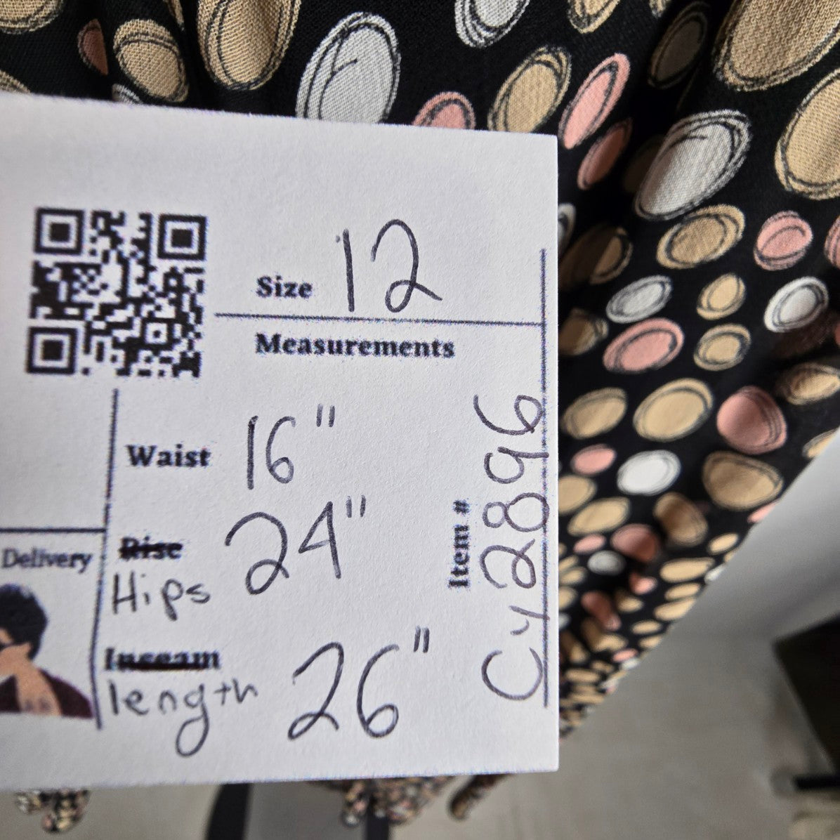 Vintage Conrad Collection Black & Pink Bubble Print Skirt Size 12