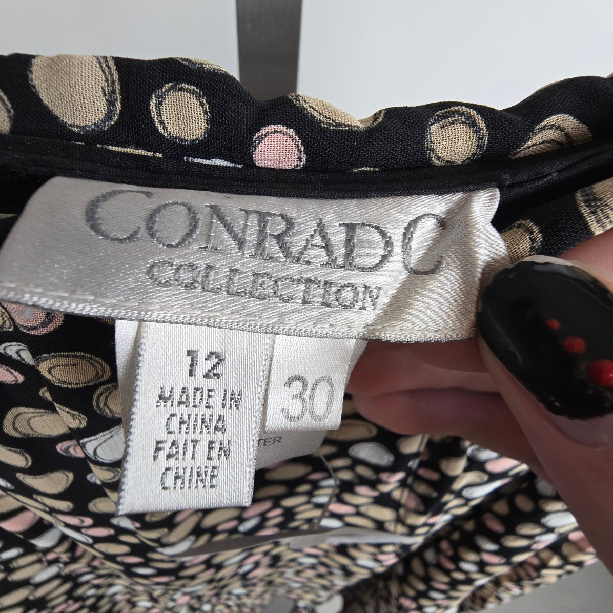 Vintage Conrad Collection Black & Pink Bubble Print Skirt Size 12