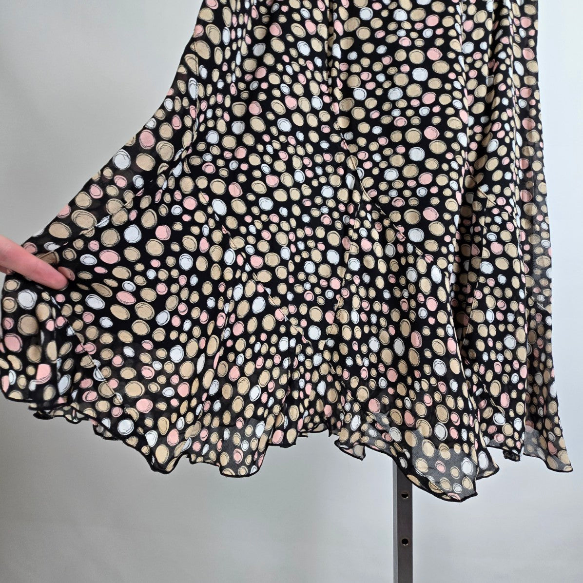 Vintage Conrad Collection Black & Pink Bubble Print Skirt Size 12