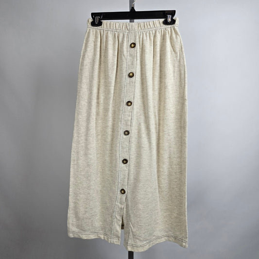 Vintage Jessie Cotton Cream Button Up Midi Skirt Size 10