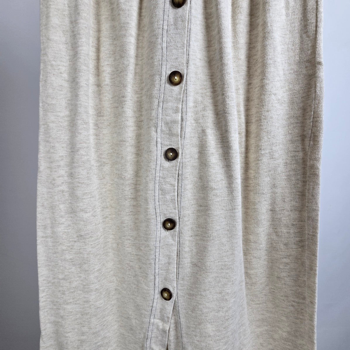 Vintage Jessie Cotton Cream Button Up Midi Skirt Size 10