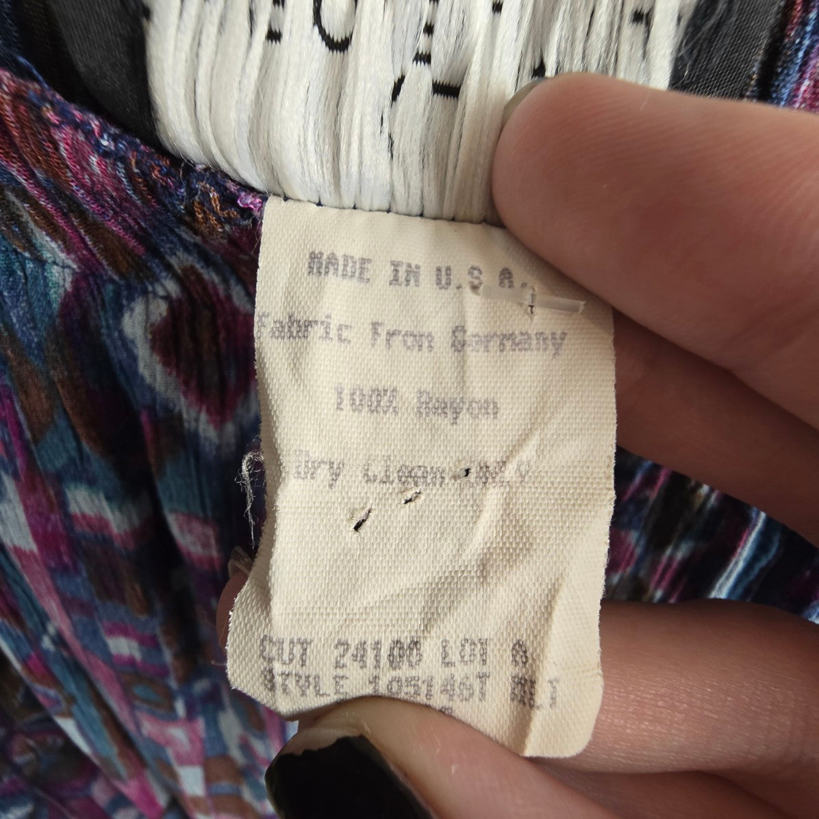 Vintage Carole Little Blue & Purple Midi Skirt Size 10